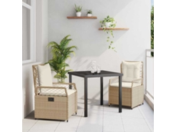 Vidaxl Conjunto De Jantar Para Jardim 3 Unid. Bege E Branco Creme