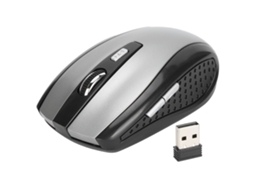 Mouse sem fio 2.4G ergonômico mini óptico para notebook tablet PC cinza 6 botões 2000 DPI | S/MARCA
