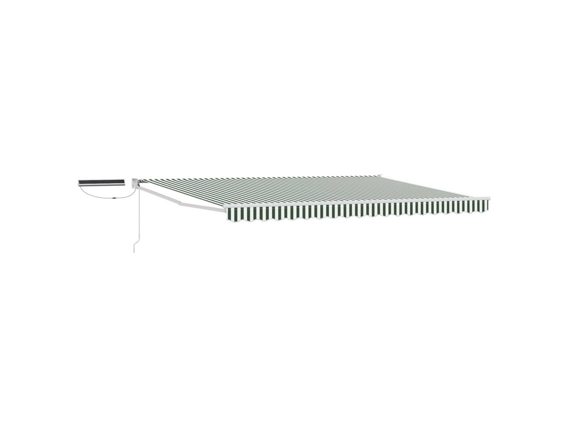 Vidaxl Toldo Retrátil Elétrico Verde E Branco 4 × 3 M