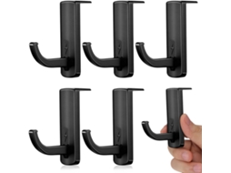 Suporte De Mesa Para Fones Ouvido Labrimp, Conjunto Com 5 Ganchos De Plástico Preto, Fácil De Instalar Para Organizar E