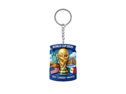 Chaveiro resina Copa FIFA 2026 EUA, Canadá, México, relevo 3D, taça do mundo, monumentos, colecionável STELASPLEN