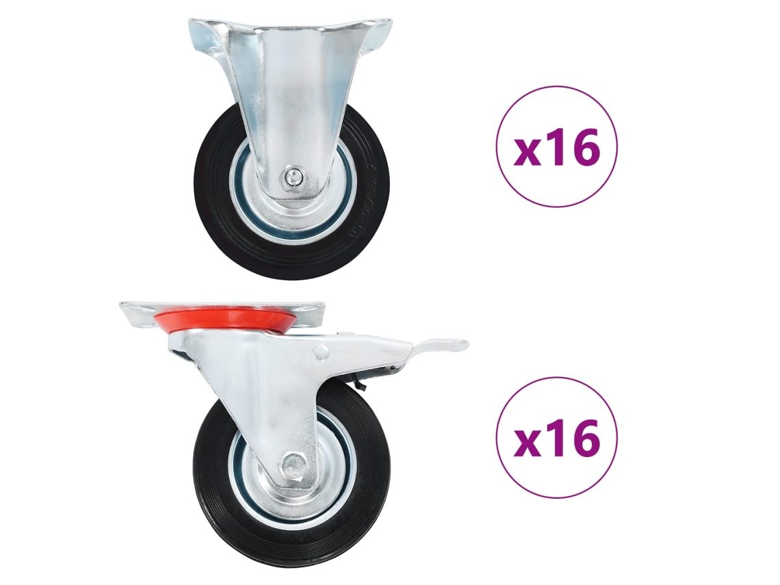 Vidaxl 32 Pcs Rodas 100 Mm