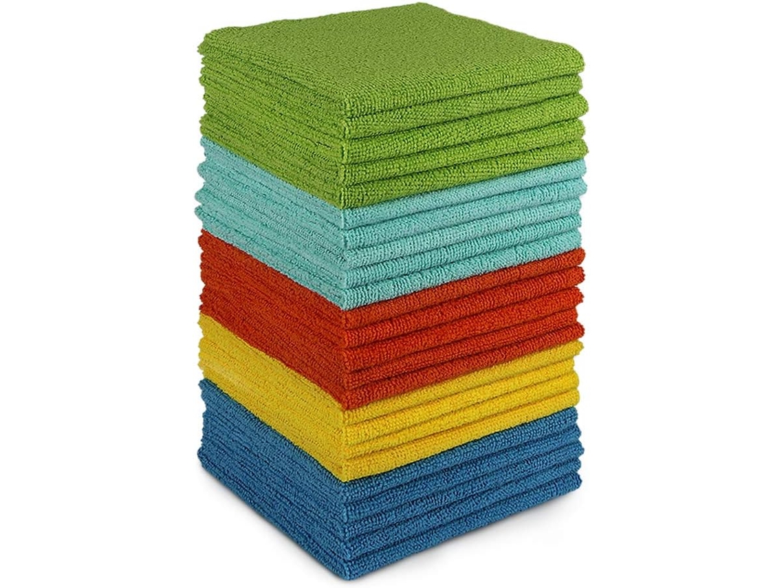 Panos De Limpeza Em Microfibra, 24 Unidades, 30 X 30 Cm, Alta Absorção, Sem Fiapos, Macio, Para Carro E Uso Doméstico, Para Vidros E Janelas