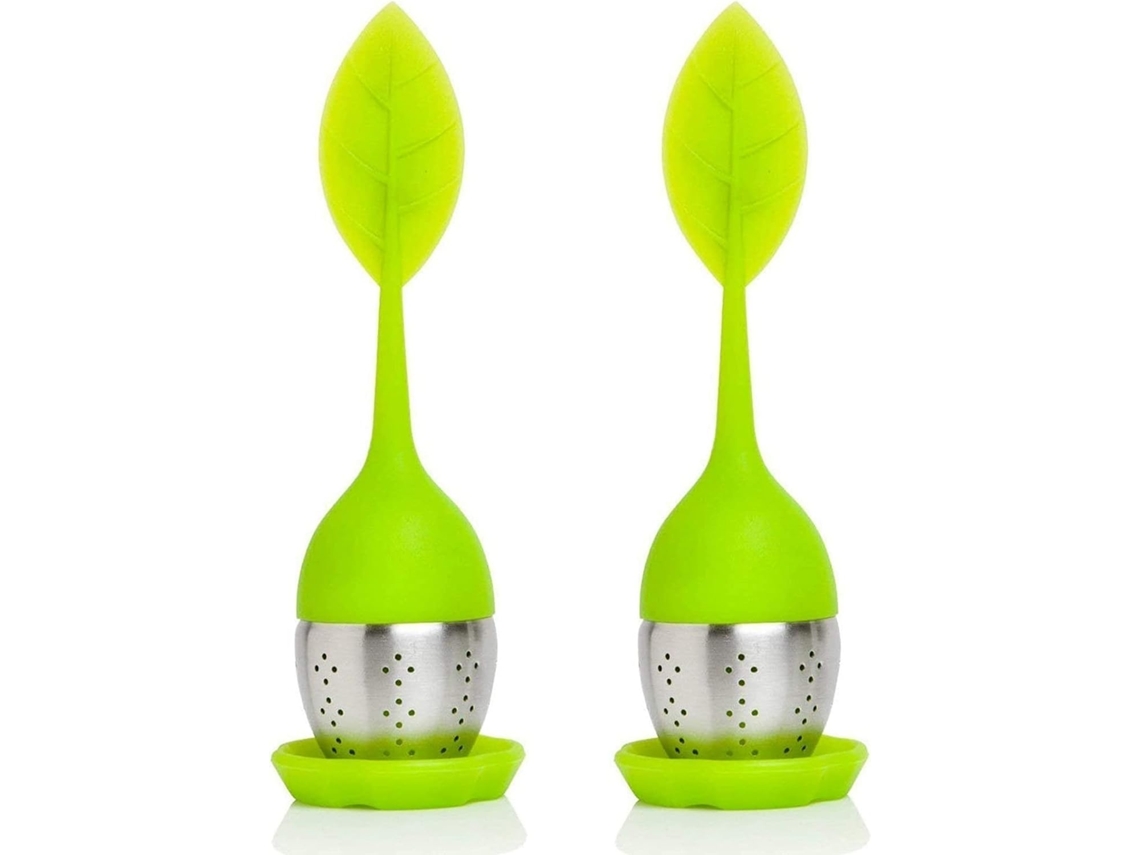 Infusor De Chá Original Com Pires Em Formato Bola Chá, 100 Silicone Qualidade Alimentar E Coador Aço Inoxidável Verde (conjunto Aquaforge