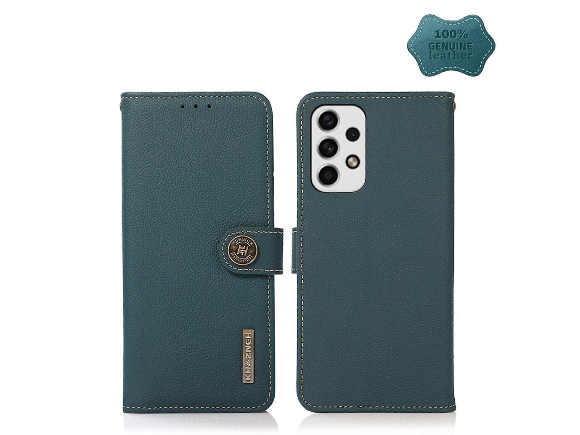Capa De Couro Com Rfid Khazneh Custer Para Samsung Galaxy A23 5g (preta)