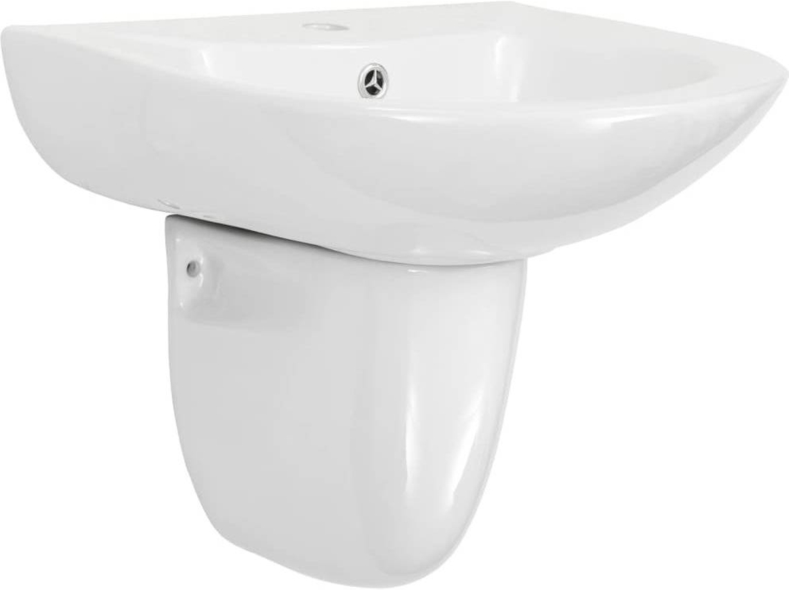 Conjunto 1 Lavabo Para Banheiro Vidaxl Branco Cerâmica (52 X 45 X 49 Cm)