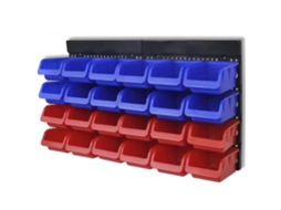 vidaXL Organizador ferramentas montado na parede, 2 pçs, vermelho & azul