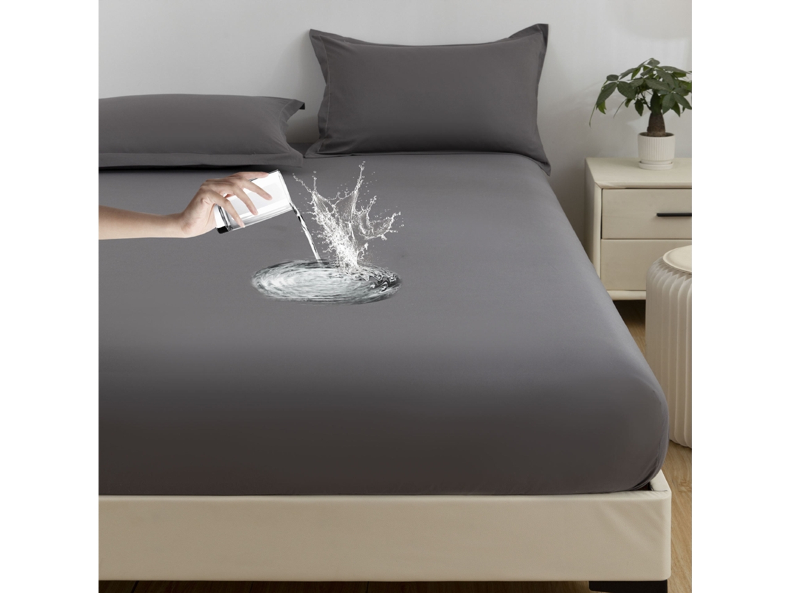 Protetor de Colchão Impermeável, Fronha Não Incluída, Macio e Suave Ao Toque, Cinza, 100x200cm PANOONA