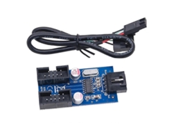 Cabo Interno Usb 2.0 Macho Para 2 Usb Macho De 9 Pinos Com Adaptador De Conector De 9 Pinos. Aquaforge