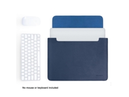 Bolsa para laptop Huasheng de 11 polegadas, ultrafina, não magnética, couro PU, horizontal, azul marinho Hengrongshen