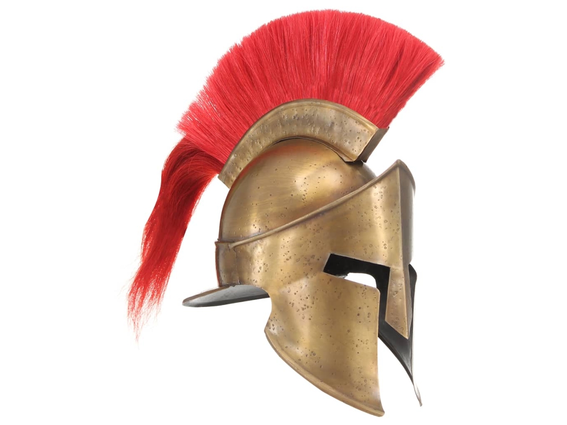 vidaXL Capacete de soldado grego réplica LARP aço bronze