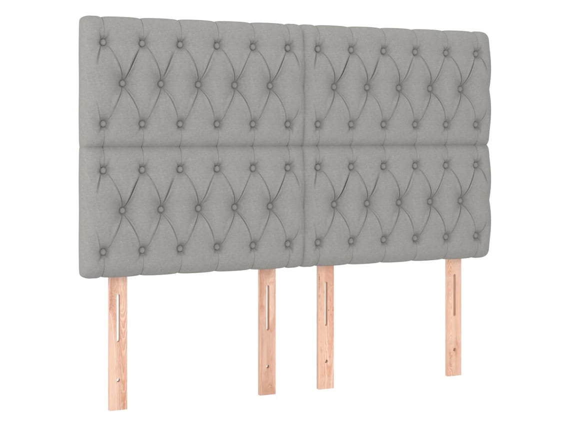 Cabeceira Cinza Claro 160x7x118/128 Cm Tecido MAISON EXCLUSIVE