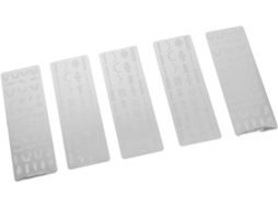 Placas de estampar separadas, 5 folhas reutilizáveis, fáceis de usar, aço.