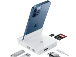 Iluminação para Hdmi Otg Docking Station 6 em 1 Hdmi Usb Hub Av Digital de Câmera Usb Sd Tf Card Reader Fonte de Alimentação YIZHOOD