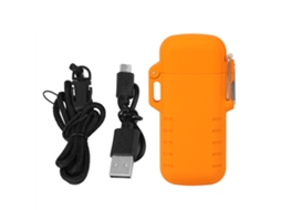 Isqueiro elétrico sem chama USB, arco LED, display de carga, metal ouro, gelo