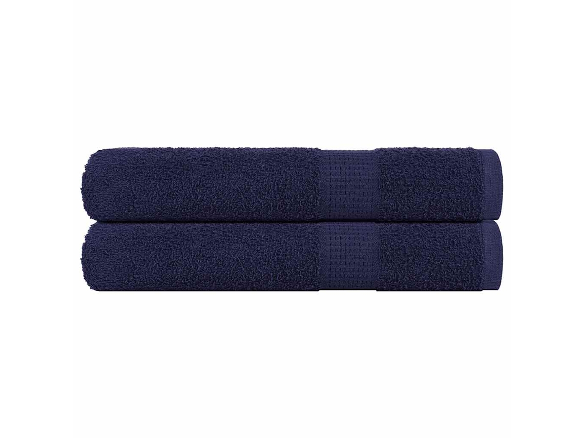 Vidaxl Toalhas Sauna Frogn 2 Pcs 80x200 Cm 360 G/m² Azul Marinho