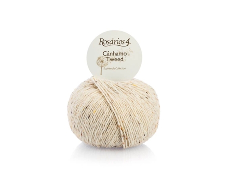 Fio de La ROSARIOS 4 Canhamo Tweed 50G Perola 01