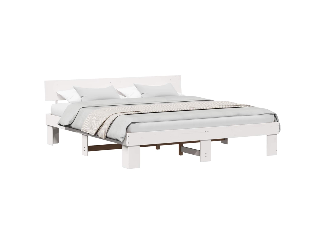Estrutura da Cama com Cabeceira Branco 180 X 200 Cm MAISON EXCLUSIVE
