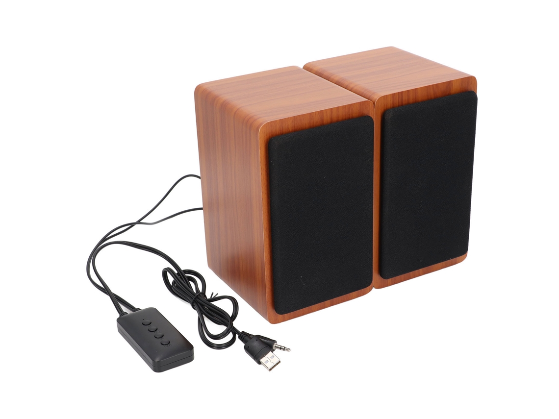 Aetheria alto falantes para Computador com Bluetooth V5.0 Usb Mini Subwoofer para Pc Laptop Madeira