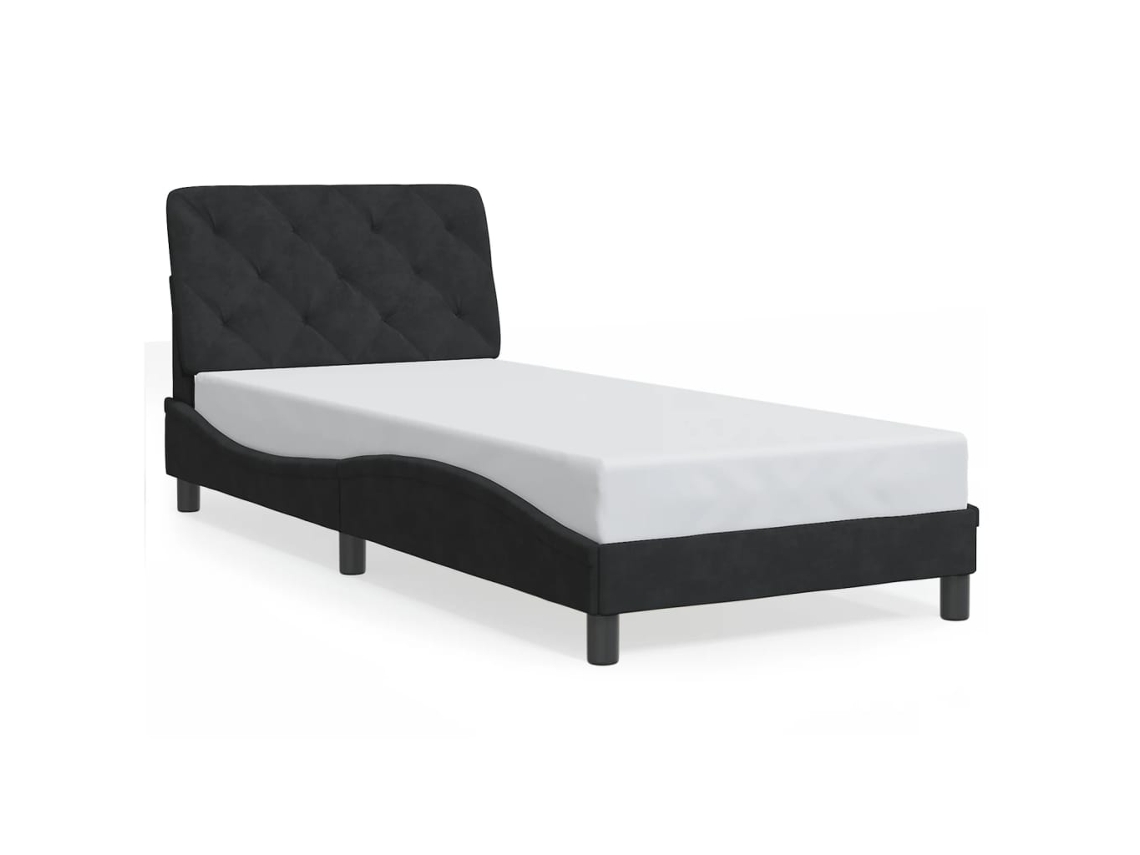 Bed Frame, Bed Frames Vidaxl Preto Madeira Processada (90 X 200 Cm)