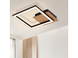 Plafon Led 3000k Branco Quente Moderno 12w Madeira Pequena Nettlife