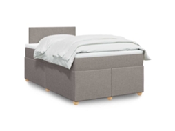 Vidaxl Cama Boxspring C/ Colchão 120x190cm Tecido Castanho-acinzentado