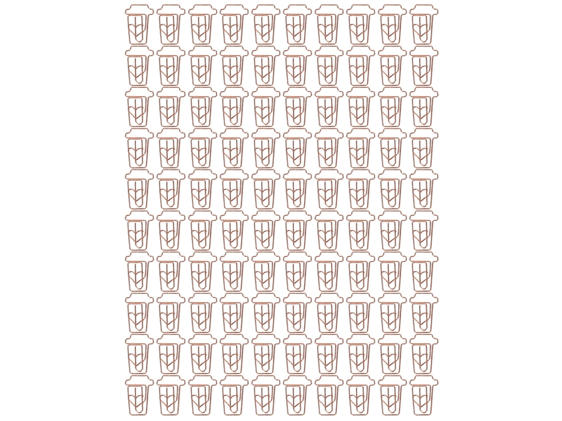 100 Miniclips Metálicos Reutilizáveis Em Forma De Xícara De Café, Inovadores E Bonitos, Para Escritório, Escola E Lar.