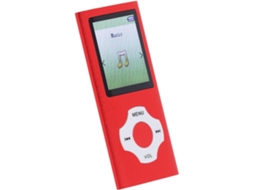 Leitor de MP3/MP4 de 16 GB, tela de 16 polegadas, ultra colorido portátil, cartão de 1,8 polegadas, pequeno cartão HiFi para estudo (vermelho)