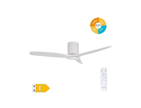 Ventilador De Teto Inteligente Kasama Com Luz Led Regulável E Controle Remoto Branco Niaros (40w 3cct 1534lm)