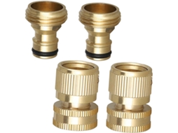 Kit Com 2 Conectores Rápidos Para Mangueira De Jardim, Rega Externa,