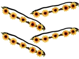 Conjunto de 4 faixas de cabelo florais para mulheres, acessórios de cabelo Havaianos Boho.
