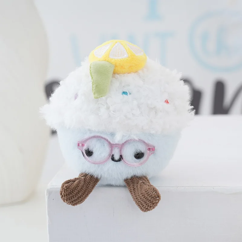 Chaveiro De Pelúcia Em Formato De Cupcake, Macio E Fofo, 10 Cm (branco), Ideal Para Bolsa Ou Como Pingente.