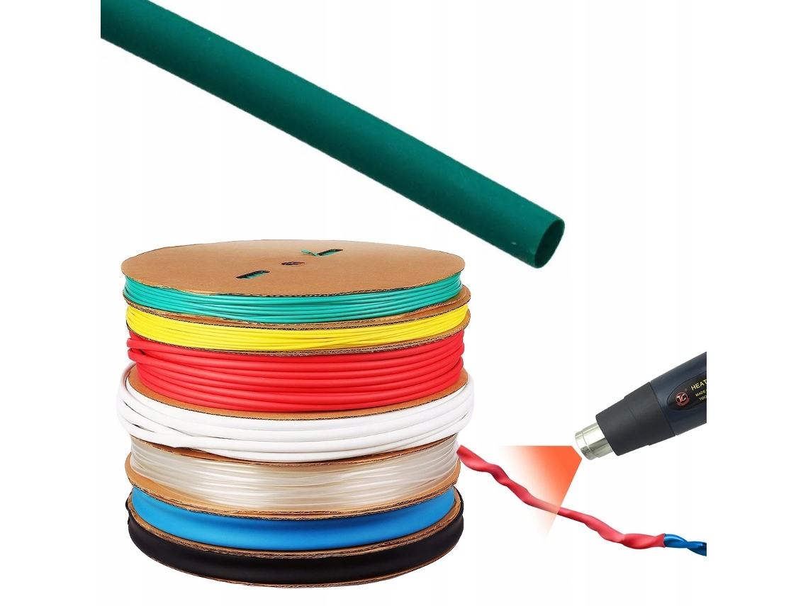 Tubo Termoencolhível Verde 16mm 1m – Autoextinguível | Taxa De Encolhimento 2:1 Isolamento Resistente A Uv E À Prova D'água-aquaforge