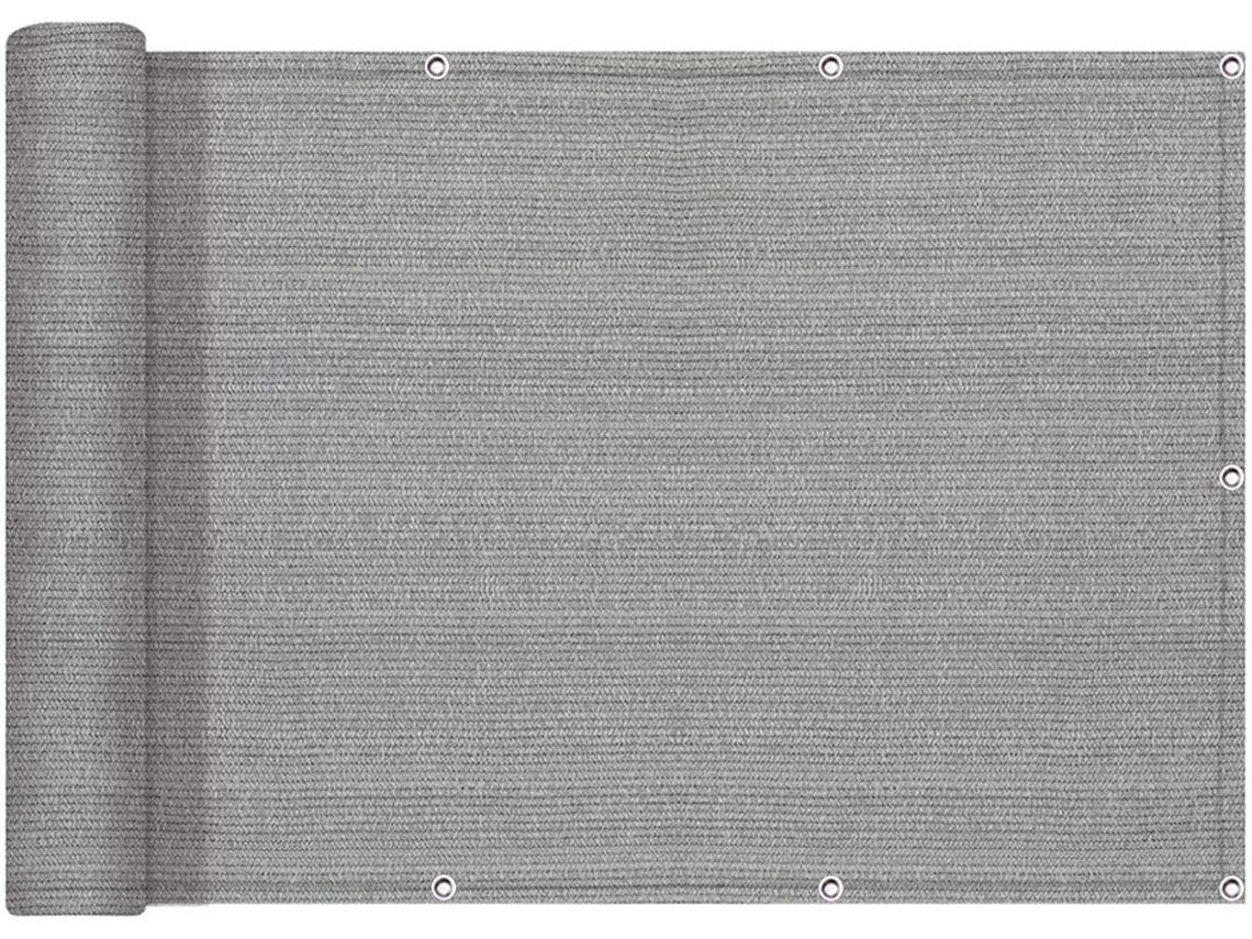 Tela De Privacidade, Guojun, 80 X 300 Cm, Hdpe, Respirável, Resistente Aos Raios Uv, Cinza, Para Varanda