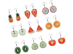 Brincos Pendentes Originais Em Formato De Frutas, Feitos Em Acrílico Colorido, Para Mulheres.