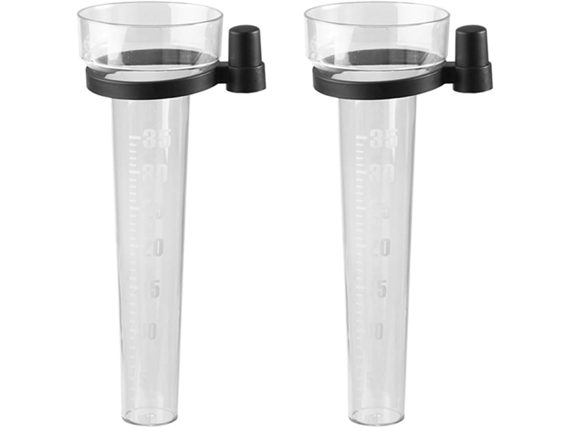 Inoomp Pluviômetro com Copo Medidor, Plástico, 24,3 X 8,4 X 8,4 Cm, para Jardim e Estação Meteorológica, 2 Peças, Sem CHABERLU