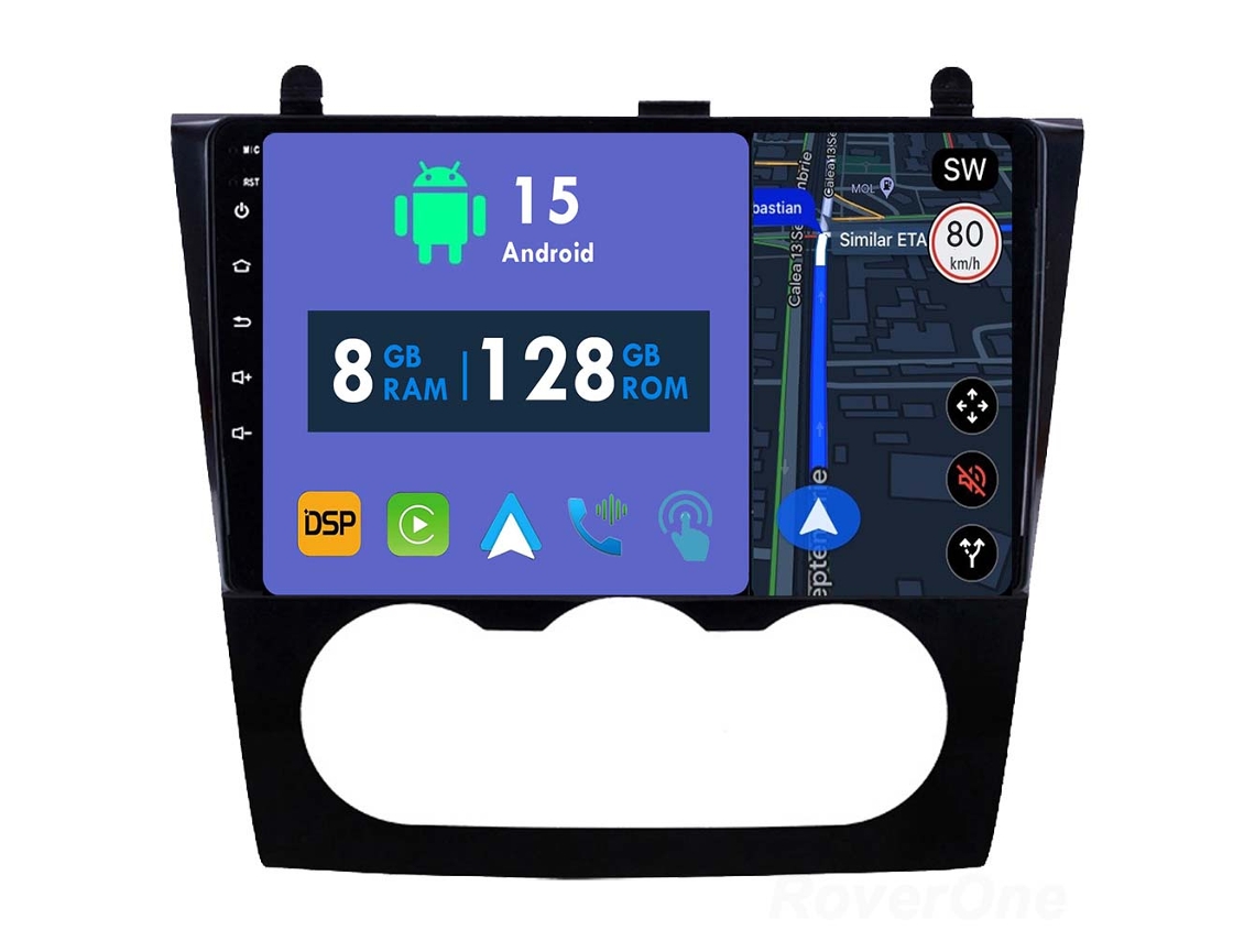 Auto Rádio Carro Bluetooth Autoradio 8GB RAM 128G ROM CarPlay Navegação GPS Ecrã Táctil RoverOne para Nissan Altima Teana 2008-2012  