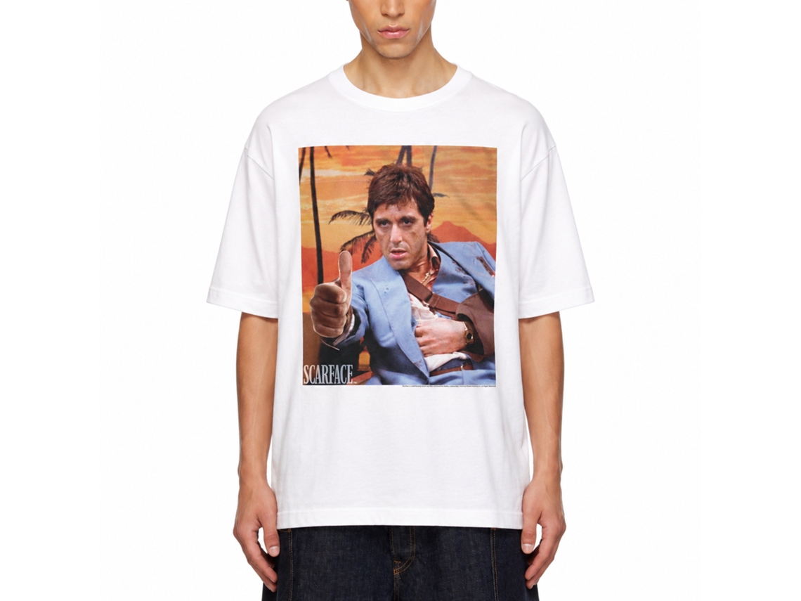 Rockinstone Scarface Movie Thumbs And Ammo White Adult T-shirt Size:m