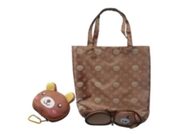 Sacola de Compras Dobrável com Estampa de Desenho Animado Sacola Reutilizável para Mulheres, Prática, Dobrável em Nylon e Portátil, com Fivela GOKOCO