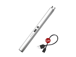 Isqueiro De Plasma, À Prova De Vento, Recarregável Via Usb, Prata