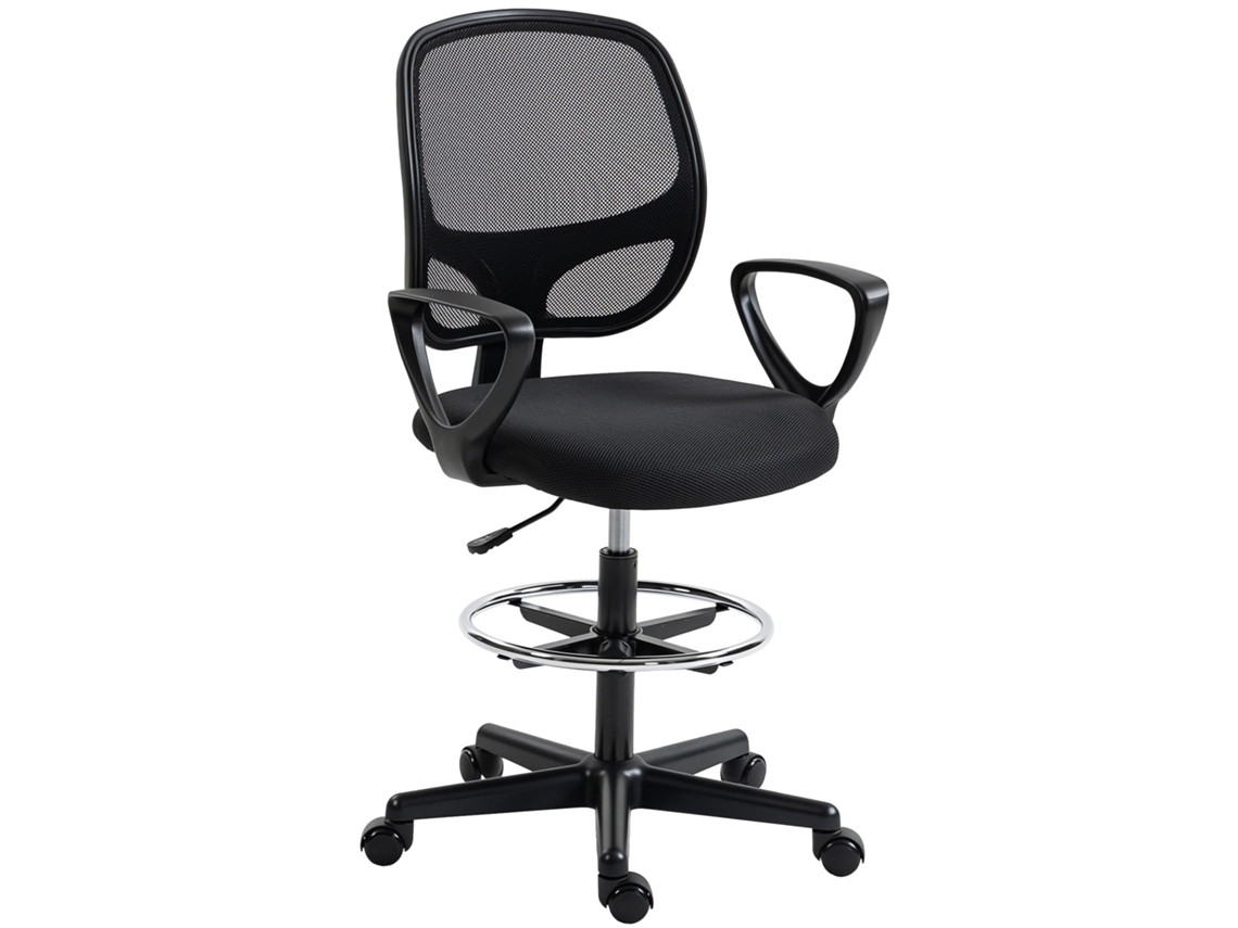 Cadeira de Escritório ergonômica, com altura ajustável, base cromada, giro de 360° e estofamento em tela branca ZENCORE SERVICES