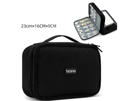 Bolsa de viagem para acessórios eletrônicos portáteis Boona, organizador duplo para cabos, bolsa para transporte de cabos, Fla…