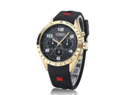 Relógio Masculino Elegante Quartzo 30m Resistente À Água Pulseira Borracha Durável