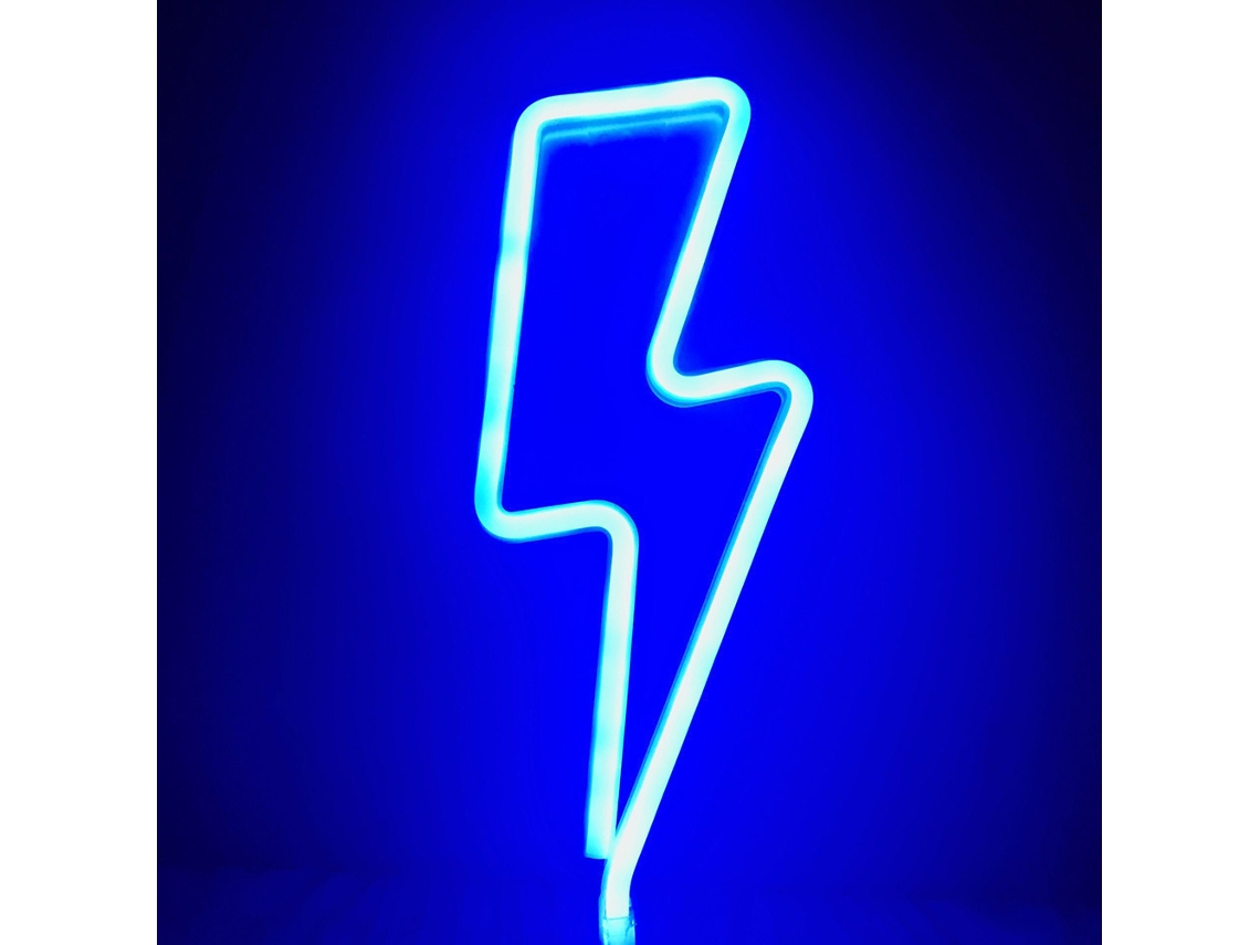 Rebe-luz Neon Led Com Sinal De Raio, Luz De Parede Operada Por Bateria E Usb Para Lar, Festa E Natal