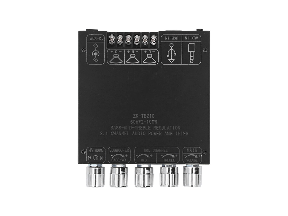Placa Amplificadora Bluetooth 2.1 Canais 50w 100w Controle de Graves e Agudos Dc12 24v