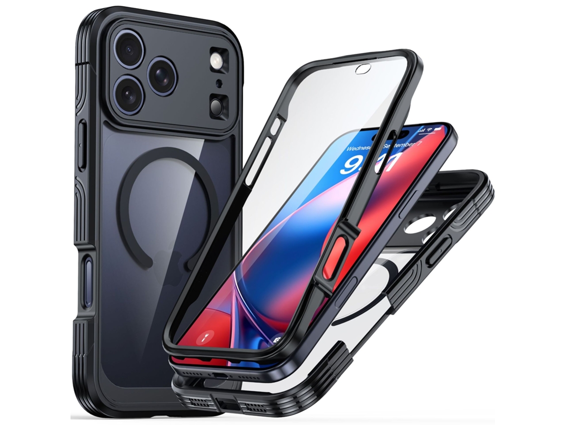 Capa Magnético Para Iphone 18 Procompatível Com Magsafe, Com Protetor De Ecrã, Proteção Da Câmara Preto Hibbent