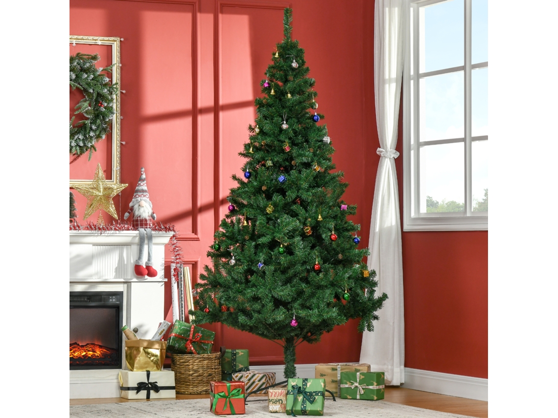 Árvore De Natal Artificial 210 Cm Com 1036 Ramos E Enfeites De Piñas, Para Interior, Verde