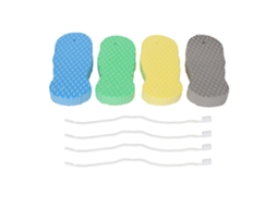 Conjunto de 4 esponjas de banho esfoliantes 3D ultramacias para todas as idades, limpeza profunda, macias e duráveis para a pele.
