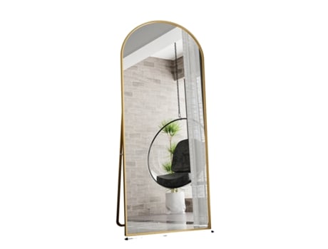 Espelho De Corpo Inteiro, Tamanho Grande, Design Curvo Elegante, Ouro 1800x800mm Oem
