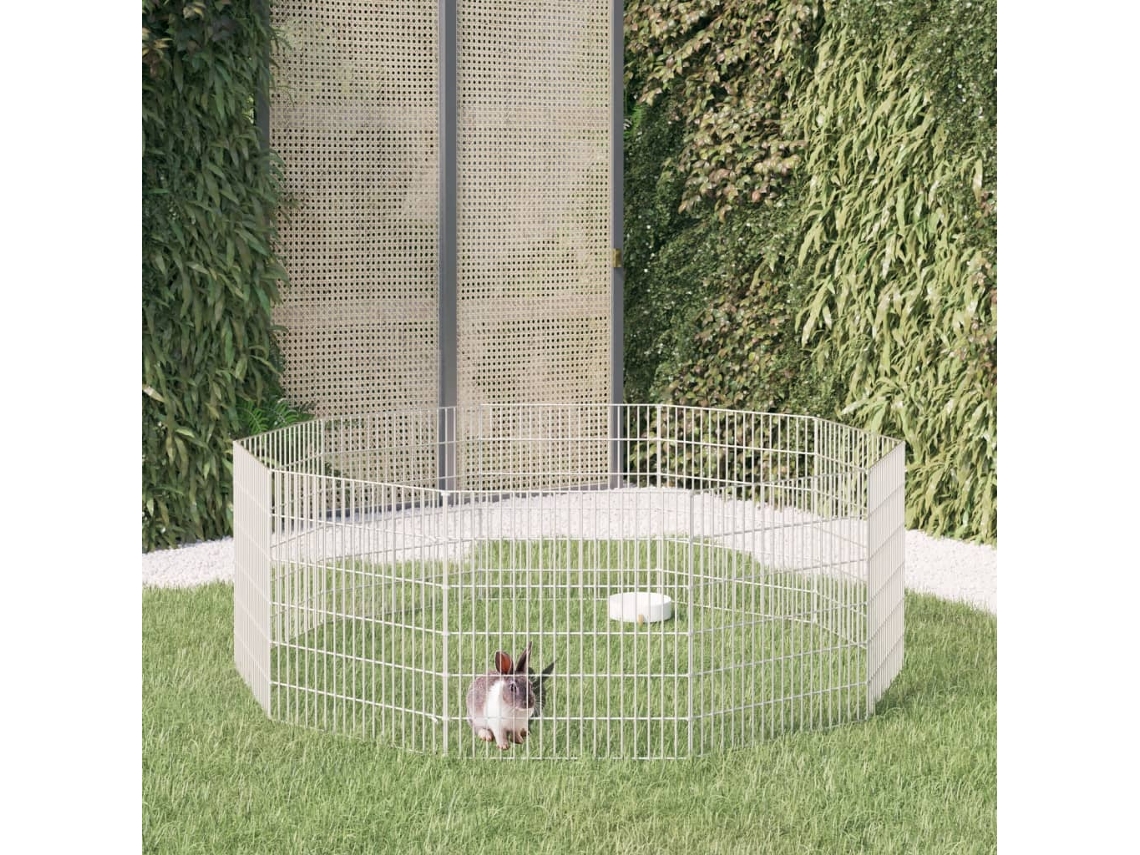 Vidaxl Recinto Exterior P/ Animais 10 Painéis 54x60cm Ferro Galvaniz.